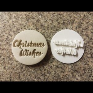 Christmas Wishes Embosser Stamp for Cookie and Cupcake Decoration Holiday Baking Tool Fondant Icing Stamp Festive Dessert Topper for Christmas Party Treats Winter Celebration Gift