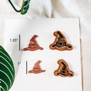 Halloween Hat Polymer Clay Earring Cutter India Cookie Fall Clay Cutter Tool Mold for Jewelry Making Biscuit Fondant Cutter DIY Crafts Witch Hat Accessories for Halloween and Fall
