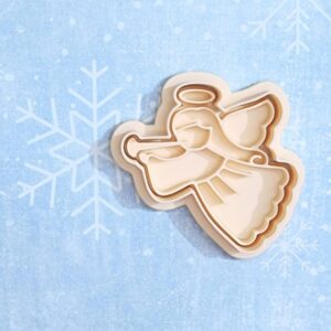 Angel with Trumpet Cookie Cutter Set for Making Shortbread Cookies Pastry Sugar Paste Fondant Icing for Homemade Cake Decoration Christmas Religious Theme Holiday Baking Set
