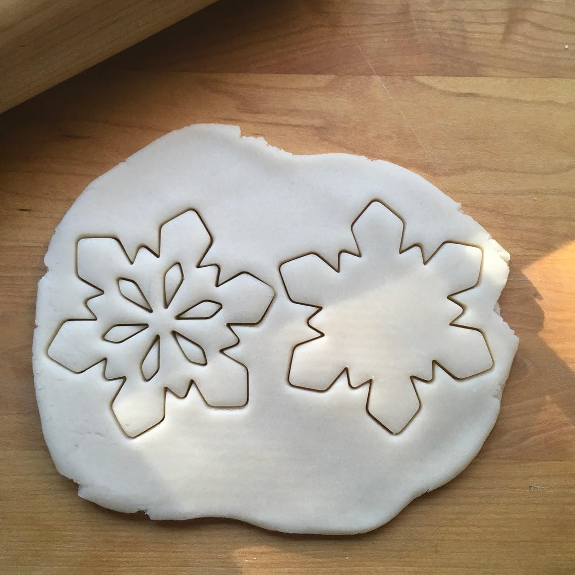 Cookie Set of 2 Snowflake Cut-Out Centers Cookie Cutters for Baking Snowflake Shaped Cookies Cake Fondant Decorations Suitable Size Dishwasher Safe Made in India for Winter Holidays, - Image 2