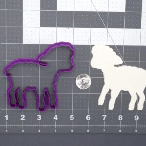 Black Lamb Body 266-H048 Cookie Cutter Silhouette Cookie Animal Theme India Made Cutter for Farm Animal Crafts Baking Activities Fondant Clay Sheep Shape Classroom Educational Use