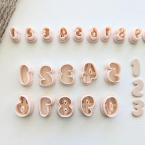 Bubble Number Full Set of Cutters for Polymer Clay Crafting Large Number Clay Cutter Set for Handmade Jewelry Personalized Accessories and Customizable Polymer Clay Number Shapes