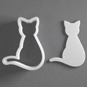 Sitting Kitten Cookie Cutter - From Mini To Large - Cat Polymer Clay Jewelry And Earring Cutter Tool - Mirrored Pair Set