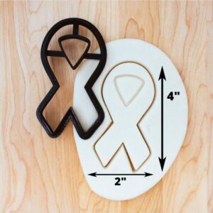 Ribbon Awareness Cookie Fondant Clay Cutter for Cancer Support Fundraising Baking Events Decorating Dough Modeling Craft Projects Charity Campaigns School Activities India Cookie