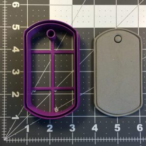 Black Dog Tag Shape Cookie Cutter for Military Theme Baking Patriotic Party Biscuit Fondant Clay Cutter for Kids School Projects Pet Events Army Celebration and Kitchen Decoration Tool