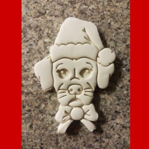 Christmas Puppy Dog Black Cookie Cookie Cutter with Santa Hat Holiday Baking Tool for Christmas and New Years Festive Cookie Decorating and Cute Seasonal Treats