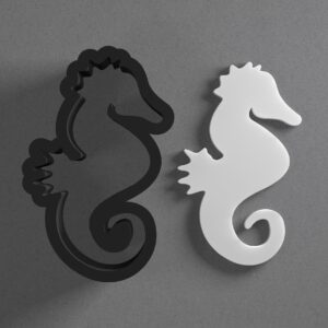 Seahorse Clay Cutter for Earrings and Jewelry Making Sharp Tapered Edge Tool for Polymer Clay Mini Studs Pendant Set Cookie and Fondant Decorations for Baking or Ocean Theme DIY Craft