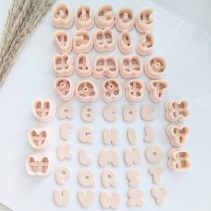 Alphabet Bubble Letter Cutters Single Tool for Polymer Clay Jewelry Making Individual Letter Cutters for Crafting Personalized Earrings and Accessories Customizable Polymer Clay Letter