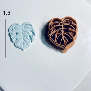 Monstera Deliciosa Leaf Polymer Clay Earring Cutter India Cookie Hand Clay Cutter Mold Tool for Jewelry Making Biscuit Fondant Cutter DIY Crafts Tropical Leaf Accessories
