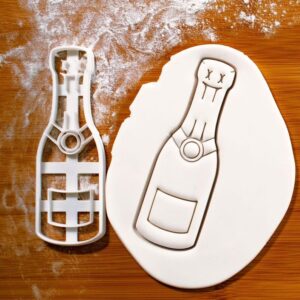 Champagne Bottle Cookie Cutter Celebration Theme Biscuit Mold Wedding Parties Bridal Engagement Baking DIY Treats New Year Toast Anniversary Events Festive Occasions (ONLY CHAMPAGNE BOTTLE)