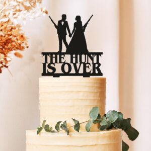 Hunter Wedding Cake Topper Unique Celebrations, The Hunt is Over Theme, Hunting Groom Cake Decoration, Gun Wedding Cake Topper Weddings, Hunter-Themed Cake Decor Special Occasions (7 inch)