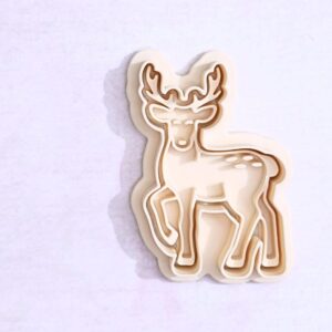 Deer cookie cutter set for making shortbread cookies fondant biscuits sugar paste chocolate treats cake toppers baking tools for forest animal theme holiday parties birthday events