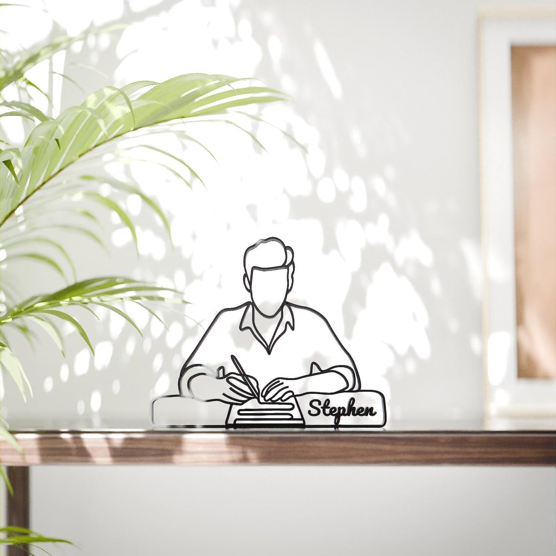 Writer Line Art Figure Plastic Creative Writing Inspired Decor Gift Idea Minimal Art Statue for Desk Shelf Home Office Display Modern Interior Reading and Study Decoration India - Image 2