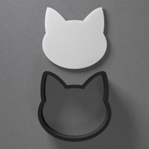 Round Cat Face Head Shape Clay Cutter for Earrings and Jewelry Making Sharp Tapered Edge Tool for Polymer Clay Mini Studs Pendant Set Cookie and Fondant Decorations for Pet Theme