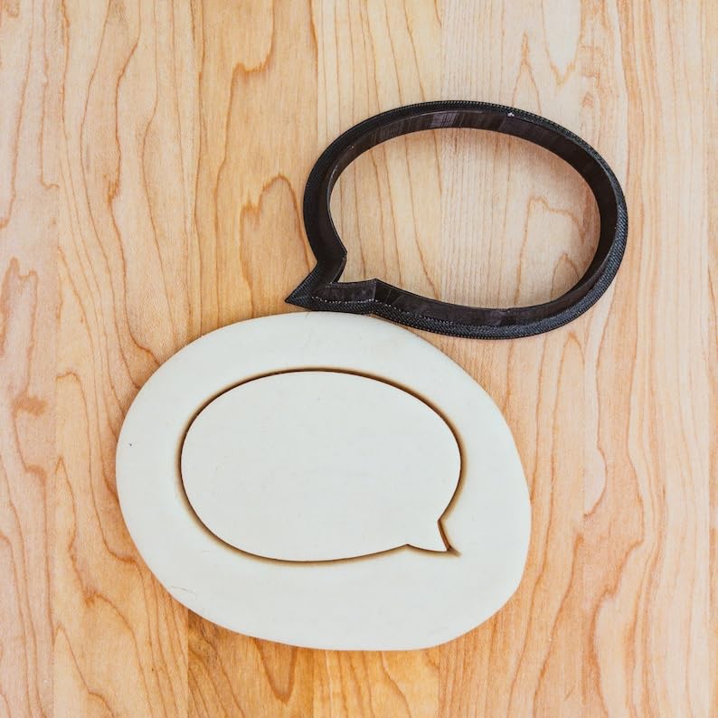 Speech Bubble Round Comic Cookie Fondant Clay Cutter India Cookie Thought Bubble Shape for Baking, Party Treats, Cake Decorating, DIY Crafts, Pottery, Ceramics, and Fun Projects