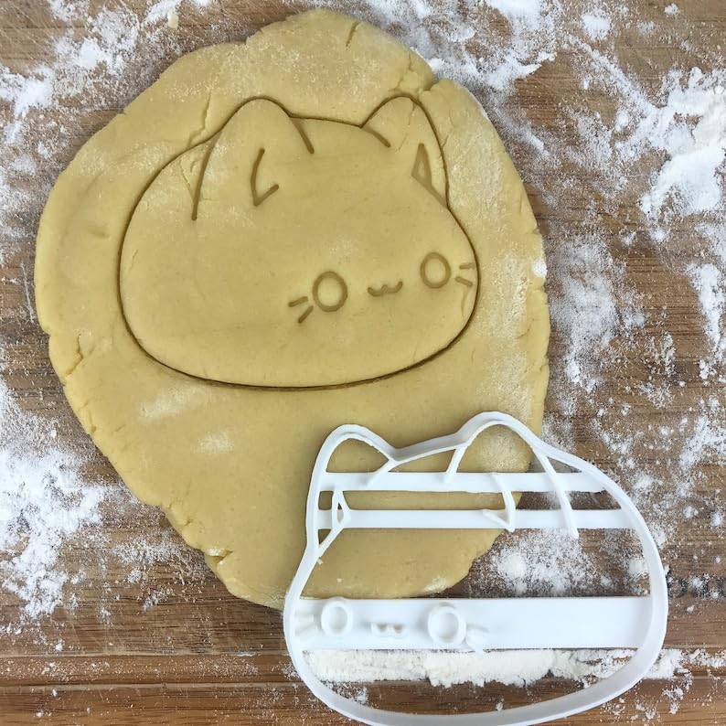 Black Cute Cat Cookie Cutter, Cat Lover Gift, Fondant Clay Cutter, Animal Lover Gift, Cat Mom Gift, DIY Wedding Favor, Kawaii Neko Cookies, Cat Shaped Treats - Image 2