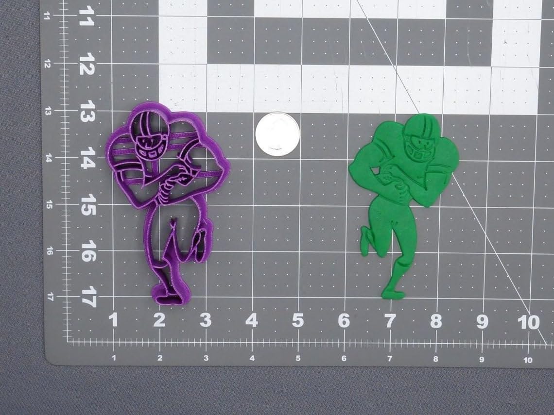 Black Football Player Body 266-D805 Cookie Cutter Silhouette Cookie Sports Baking Tool for Game Day Cookies Birthday Party Snacks Cake Decoration Fondant Crafts Made in India