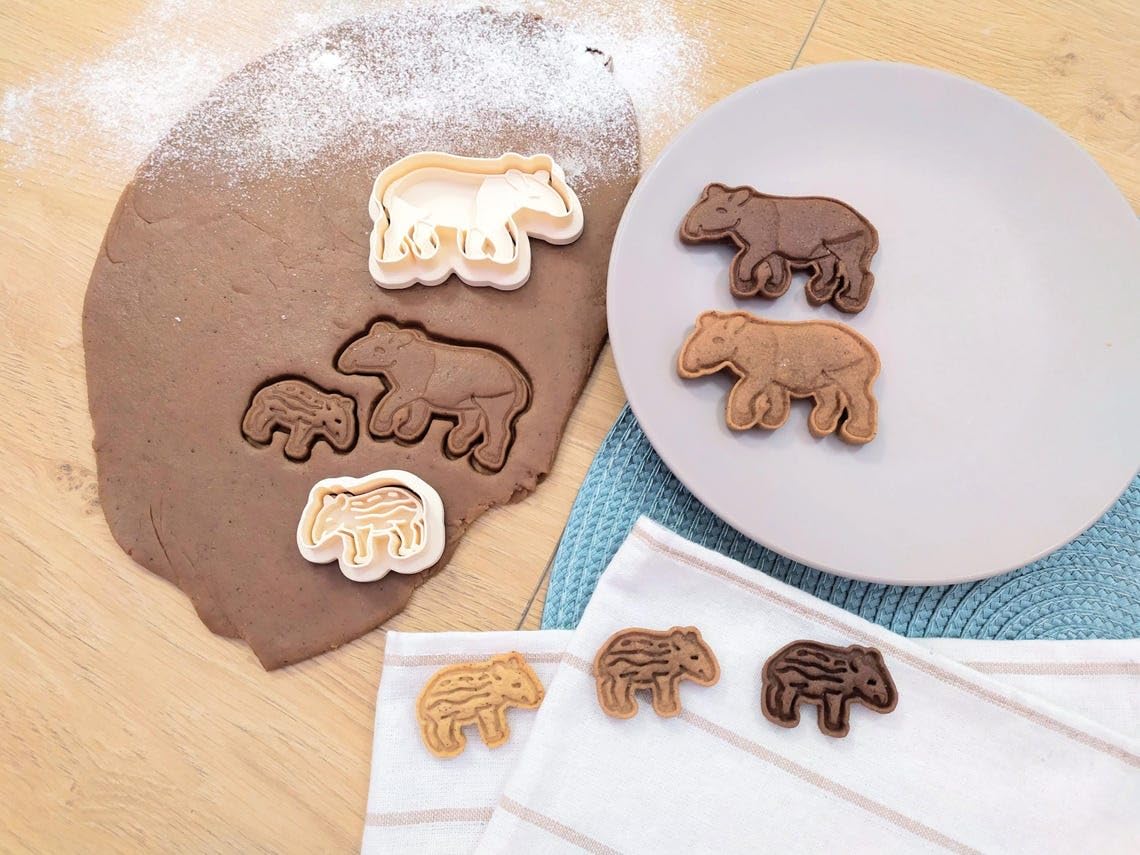 Tapir cookie cutter set for making shortbread cookies fondant biscuits sugar paste chocolate treats cake toppers baking tools for jungle safari animal theme party school craft - Image 4