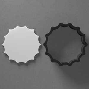 Inverse Scalloped Circle Shape Cookie Polymer Clay Cutter with Sharp Tapered Edge for Jewelry Making, Mini Stud Earrings, Pendant Sets, Earring Craft Tool, Cookie Cutter for Clay