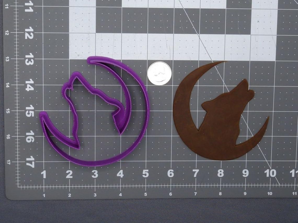 Wolf Howling at Moon Black Cookie Cutter Silhouette for Wild Animal Cookies Forest Theme Baking Fondant Clay Crafts Party Decorations Wildlife Lover Gifts DIY Kids Treats and Cake - Image 2