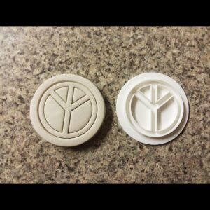 Peace Sign Black Cookie Embosser Stamp for Cookie and Cupcake Decorating Baking Tool for Retro Hippie Theme Treats Fondant Crafts Festival Parties and Celebration Dessert Decorations