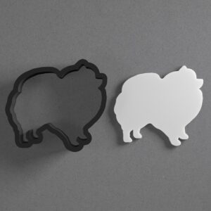 Pomeranian Dog Clay Cutter with Sharp Tapered Edge for Earrings Studs Pendants Jewelry Making Cookie Biscuit Clay Art Tool Animal Dog Breed Shaped Polymer Clay Cutter for Crafters