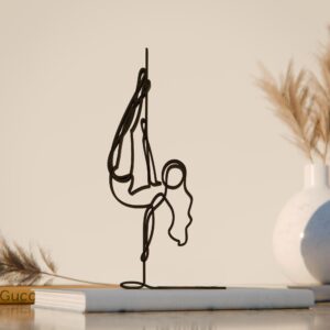 Pole Dancer Line Art Showpiece | Modern Minimalist Pole Dancing Decor for Tabletop and Wall | Artistic Line Art Sculpture Home and Office | Stylish Accent Piece for Living Room or Studio Decor