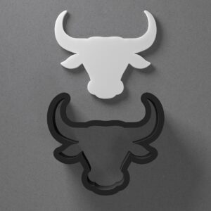 Bull Head Animal Cookie Polymer Clay Cutter with Sharp Tapered Edge for Jewelry Making, Mini Stud Earrings, Pendant Sets, Earring Crafting Tool, Cookie Cutter for Clay and Dough