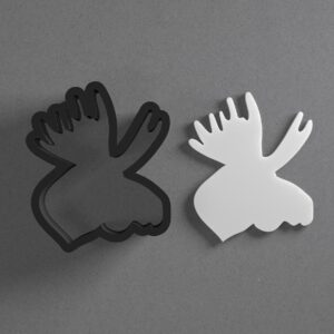 Moose Head Shaped Animal Polymer Clay Cutter with Sharp Tapered Edge for Clean Cutting, Jewelry and Earring Tool for Mini Studs and Pendant Sets, Versatile Cookie Cutter for Crafting
