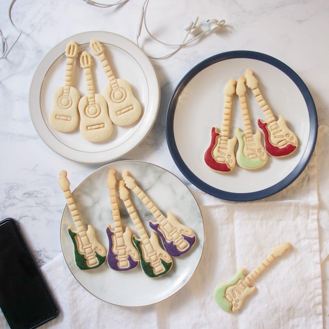 Electric Guitar Cookie Cookie Cutter for Biscuits Musical Stringed Instrument Shape Guitarists Rock Music Lovers Band Parties Concert Treats Music Teacher Gifts Baking Crafts (ONLY Electric) - Image 4