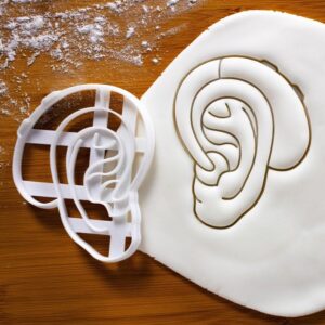 Cookie Hearing Aid Cookie Cutter for Audiologists Medical Students Ear Anatomy Educational Baking Tool for Deaf Awareness Events Hearing Loss Aids Clinic Gifts and Science Cookies