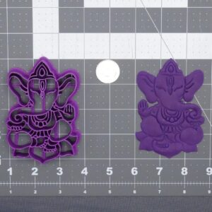 Black Cookie Ganesha Hindu God Body 266-E509 Cookie Cutter Silhouette for Indian Festival Baking Supplies Ganpati Celebration Prasad Decor Fondant Crafts Religious Theme Clay Projects