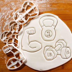 Flexed Bicep Cookie Cutter for Bodybuilding Gym Workout Theme Fitness Party Fondant Biscuit Clay Craft Tool Weightlifting Enthusiasts and Gym Lovers Baking Decoration Use (ONLY FLEXED BICEP)