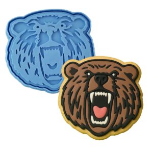 Black Grizzly Bear Face Cookie Cutter Plastic Fondant Clay Cutter and Stamp for Baking, DIY Crafts, Wildlife-Themed Party Treats, Cake Decoration, and Creative Bear Face Projects