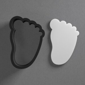 Right Baby Foot Shape Cookie Polymer Clay Cutter With Sharp Tapered Edge Earring Making Tool For DIY Jewelry Pendant Studs Cute Baby Feet Cookie Cutter For Clay Art Craft Projects