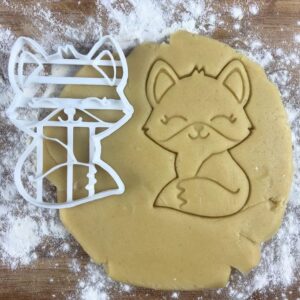 Black Cute Fox Cookie Cutter, Baby Fox Cookies, Woodland Baby Shower Baking, Animal Fondant Clay Cutter, Gift for Mom, Animal Lover, Woodland Party Treats