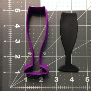 Black Champagne Glass Cookie Cutter Cookie Wine Flute Shape for Wedding Cookies New Year Eve Party Favors Engagement Celebration Baking Mold Fondant Clay Decorating Tools for Special