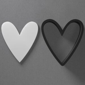 Skinny Heart Polymer Clay Cutter Sharp Tapered Edge for Earrings Jewelry Making Tool Mini Studs Pendant Set Slim Romantic Shape Cookie Cutter for DIY Clay Craft Valentine Love Jewelry