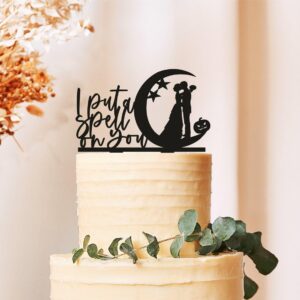 Halloween Wedding Cake Topper | "I Put a Spell on You" Cake Decoration | Unique Spooky Wedding Cake Topper | Halloween-Themed Cake Decor for Weddings and Special Occasions (3 inch)