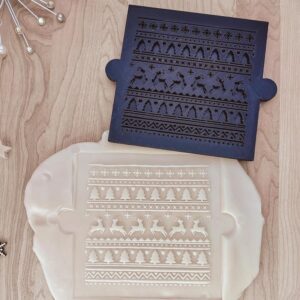 Winter Motif Large Stamp Design Cookie for Clay, Ceramics, Pottery, Fondant, Dough Snowflake, Pine Trees, Winter Theme Stamp for Crafts and Baking DIY Projects Made in India