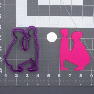 Black Cookie Mother and Child 266-G778 Cookie Cutter Silhouette for Baking Cookies Fondant Biscuits Sandwiches Pancakes Cupcake Toppers Family Party Decorations Crafts and DIY Projects