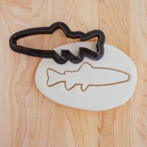 Trout Fish Cookie Cutter India Cookie Detailed Trout Shape Cutter for Baking, Fondant, Clay Crafts, Seafood-Themed Cookies, Cake Decorating, Outdoor and Fishing Party Treats