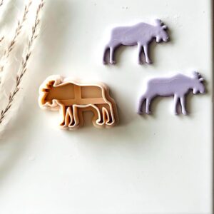 Bull Moose Clay Earring Cutter Set for Polymer Clay Jewelry Making Wild Animal Inspired Clay Cutters for Rustic Nature Themed Earrings DIY Wildlife Craft Projects and Handmade