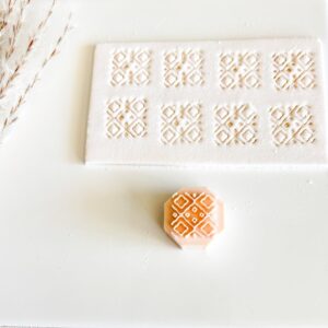 Moroccan Tile Pattern Clay Stamp Black cookie No Border, Polymer Clay Jewelry Tool, Earthenware Clay Stamp, Creative Imprint Mold for Clay, Fondant, and Craft Projects