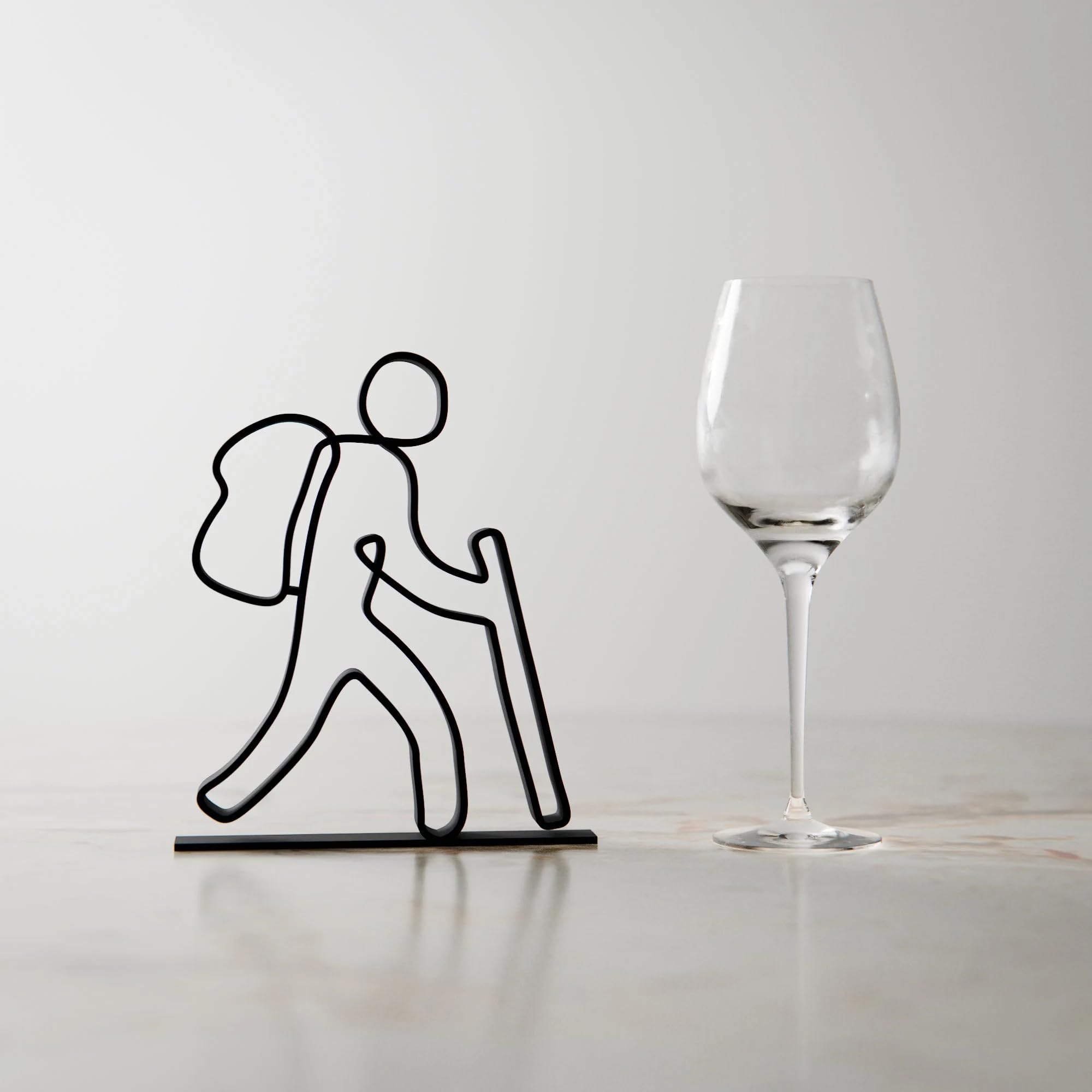 Hiker, Line Art Figure, Unique Backpacker Gift Idea, Line Art Sculpture, Minimalist Home Decor | Ideal for Home Decor, Gift (Pack of 4) - Image 5
