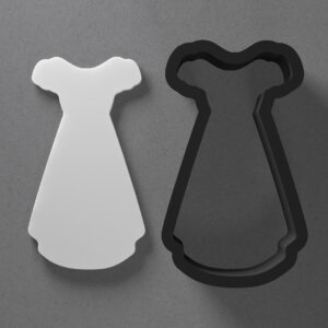 Wedding Dress Cookie Polymer Clay Cutter with Sharp Tapered Edge for Jewelry Making, Mini Stud Earrings, Pendant Sets, Earring Crafting Tool, Cookie Cutter for Clay and Dough Shaping
