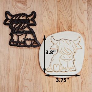 Highland Cow Cookie Cutter, Hairy Coo Scottish Cow Cutter, Highland Cow Fondant Cutter, Highland Cow Clay Cutter, Unique Cow Design for Baking, Clay Crafting in India Cookie