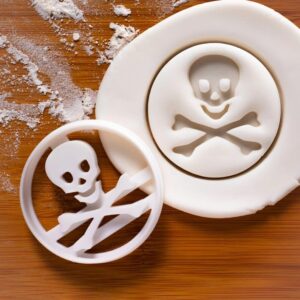 Toxic and Science Symbols Cookie Cookie Cutters Laboratory Theme Biscuits Hazardous Chemical Danger Death Skull Sign Cookie Mold for Baking Unique Science Party and Educational (ONLY ONE)