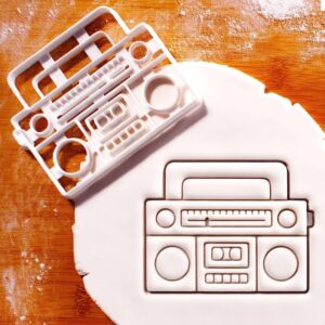 Boombox Cookie Cookie Cutter for Baking 80s and 90s Music Party Treats, Perfect for Retro Themed Events, Throwback Birthdays, Old School Celebrations, Music Festivals, and DJ Party
