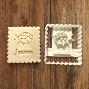 Ladybug cookie Cookie Cutter for Personalized Name Shortbread Biscuits Sugar Paste Fondant Pastry Decoration Animal Theme Birthday Party Kids Custom Baking Tool Homemade Treats Elace